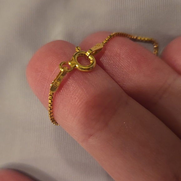 LV lock no key on 32" sterling silver goldtone plated chain lock #308 - Picture 6 of 7